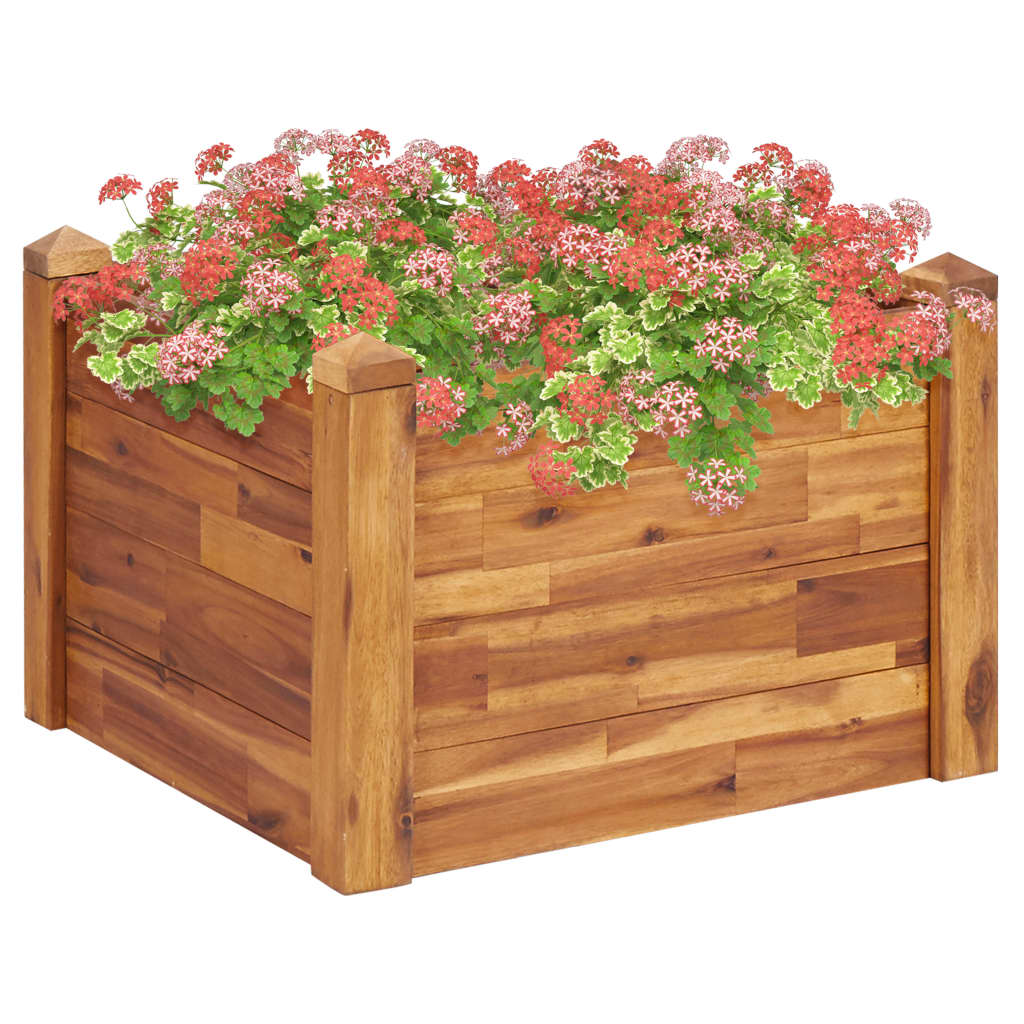 Parterre de fleurs en bois d'acacia massif 60x60x44 cm v4001 Vetonek