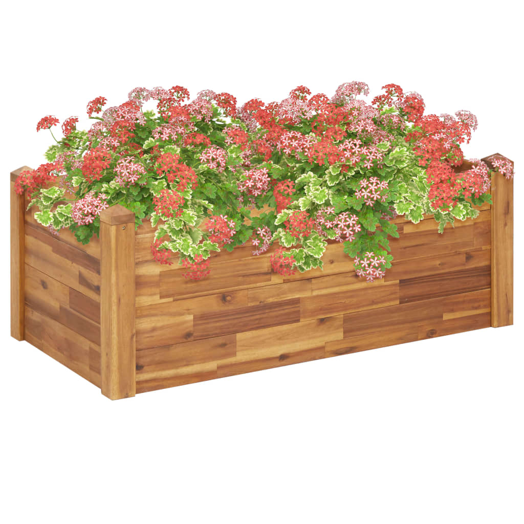 Parterre de fleurs en bois d'acacia massif 110x60x44 cm v4025 Vetonek