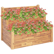 Jardinière à 2 étages en bois d'acacia massif 110x75x84 cm v4063 Vetonek