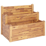 Jardinière Vetonek 2 étages en bois d'acacia massif 110x75x84 cm