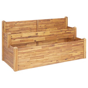 Jardinière Vetonek 2 étages en bois d'acacia massif 160x75x84 cm