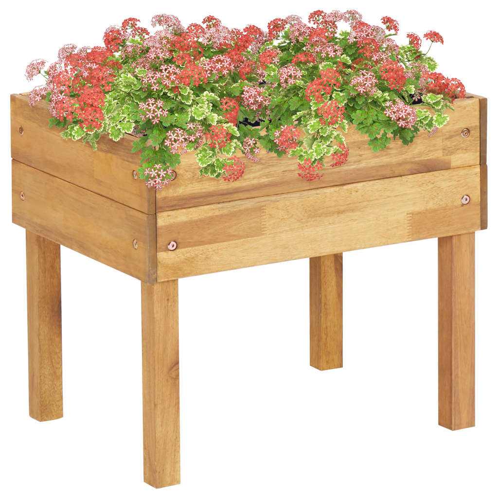 Jardinera elevada de madera maciza de acacia 50x40x45 cm v4094 Vetonek