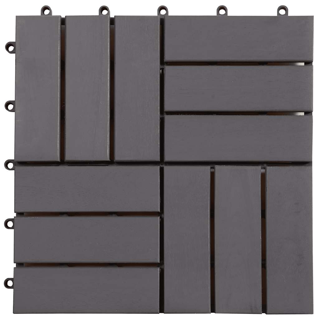 Terrace tiles 10 pcs washed gray acacia wood 30x30 cm v4117 - Vetonek