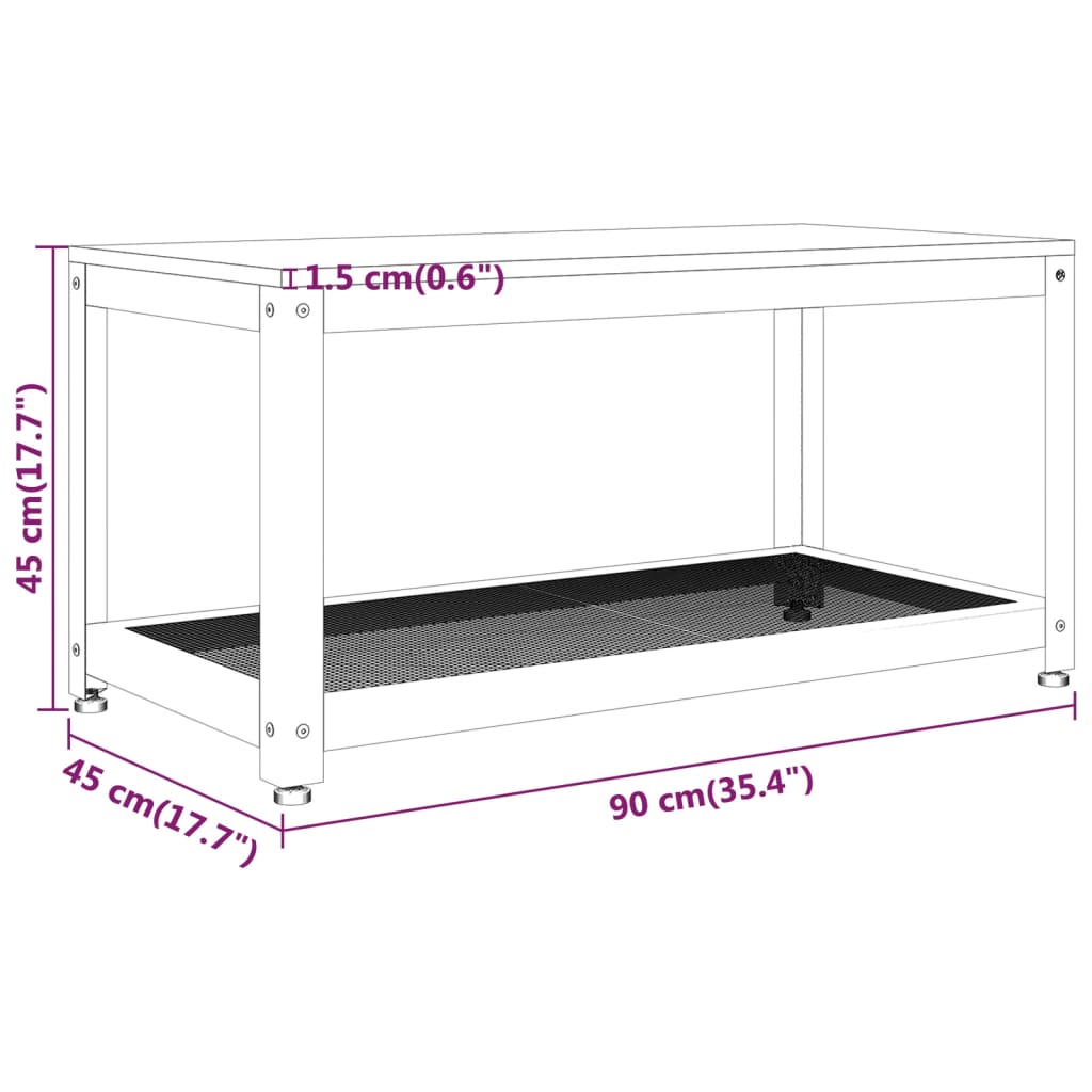 MDF und dunkelbraunes Mittel Tabelle 90x45x45 cm