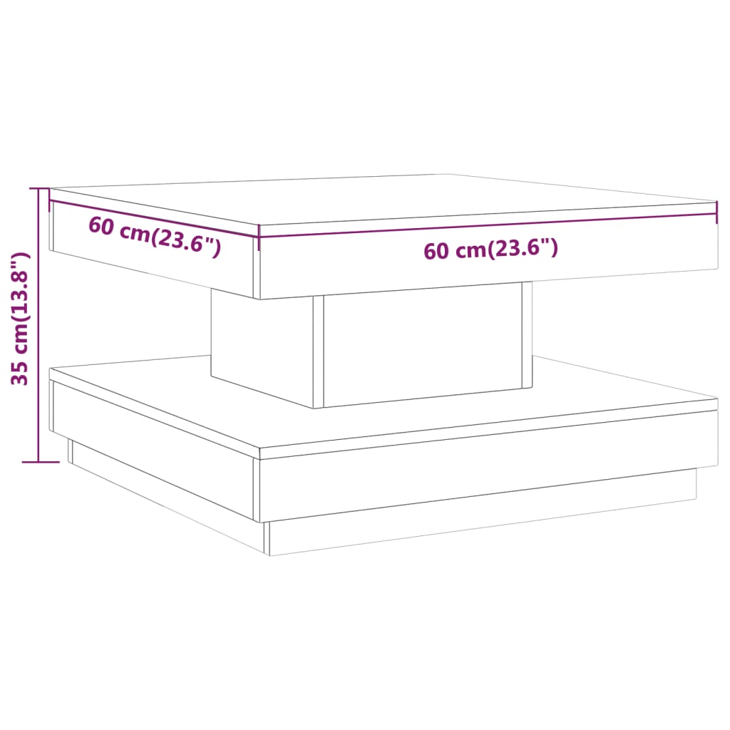 MDF Center Brown Table 60x60x35 cm