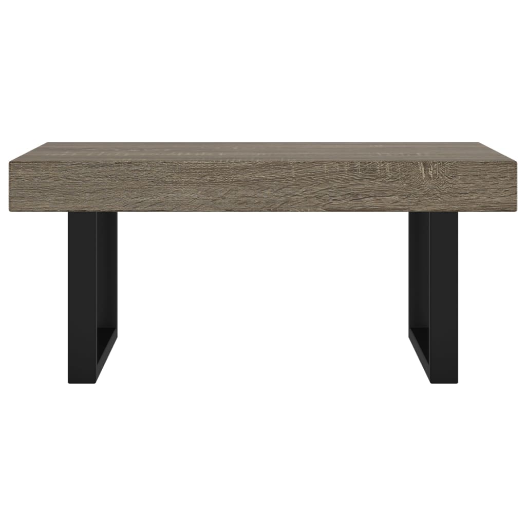 Mesa de centro MDF y hierro gris y negro 90x45x40 cm