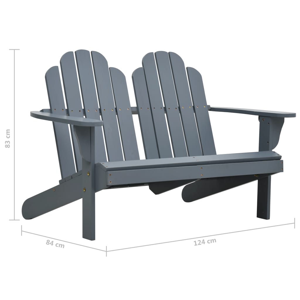 Grey Wood Double Adirondack Katedra