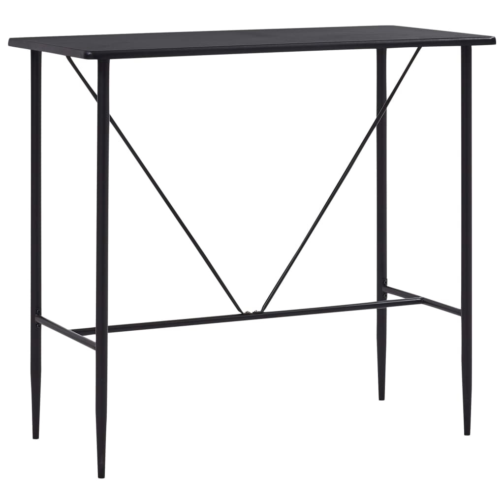 Vetonek Mesa alta de cocina MDF negro 120x60x110 cm