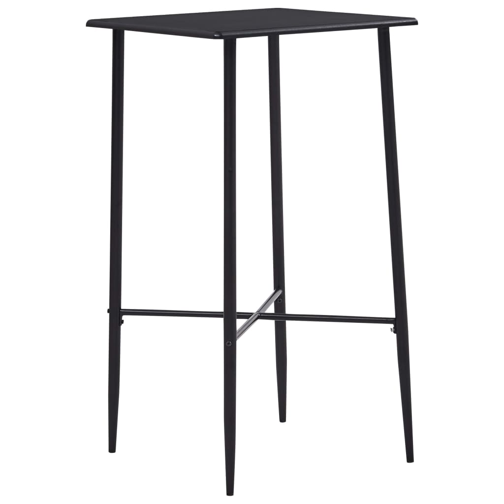 Vetonek Mesa alta de cocina MDF negro 60x60x111 cm