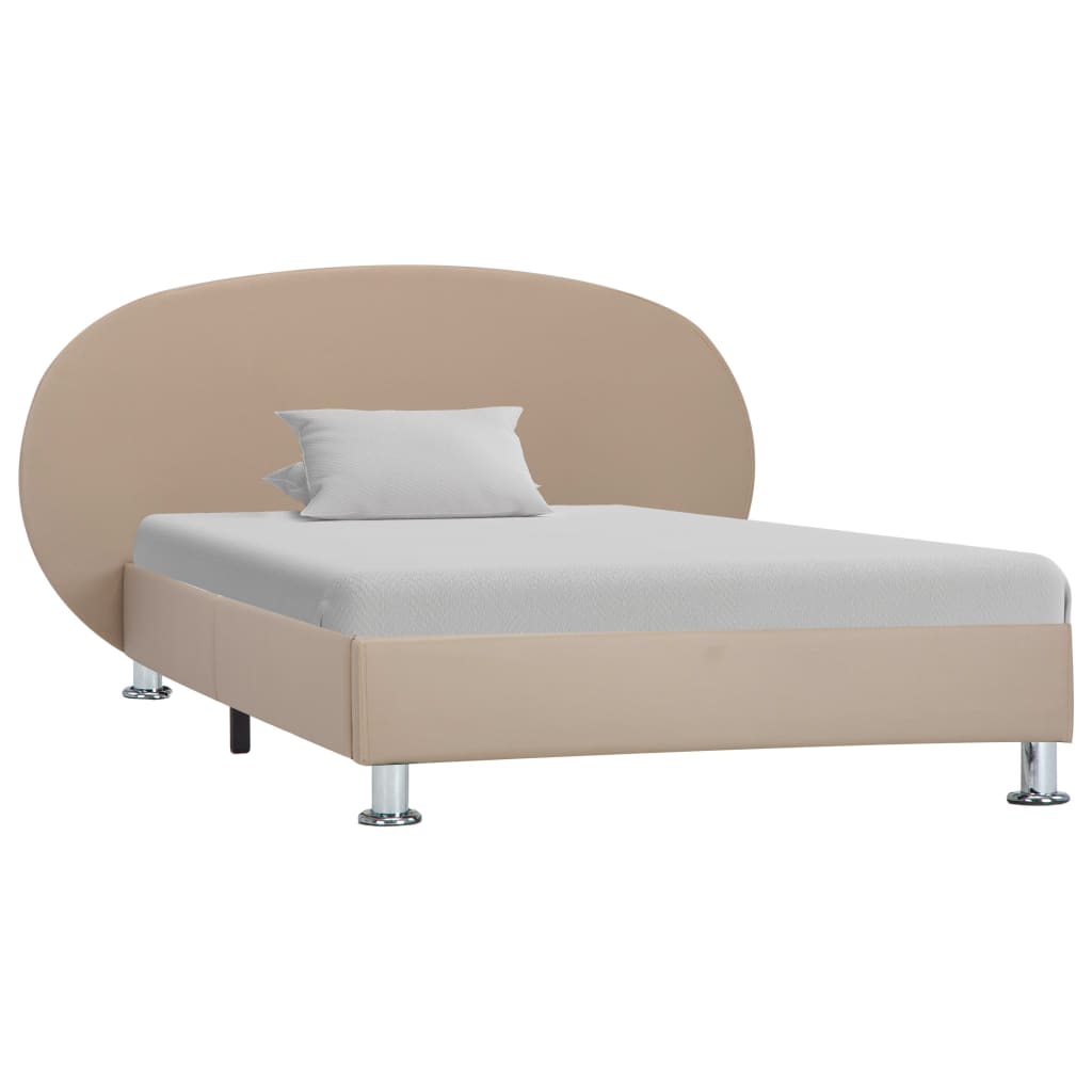 Vetonek Estructura cama sin colchón cuero sintético capuchino 100x200cm