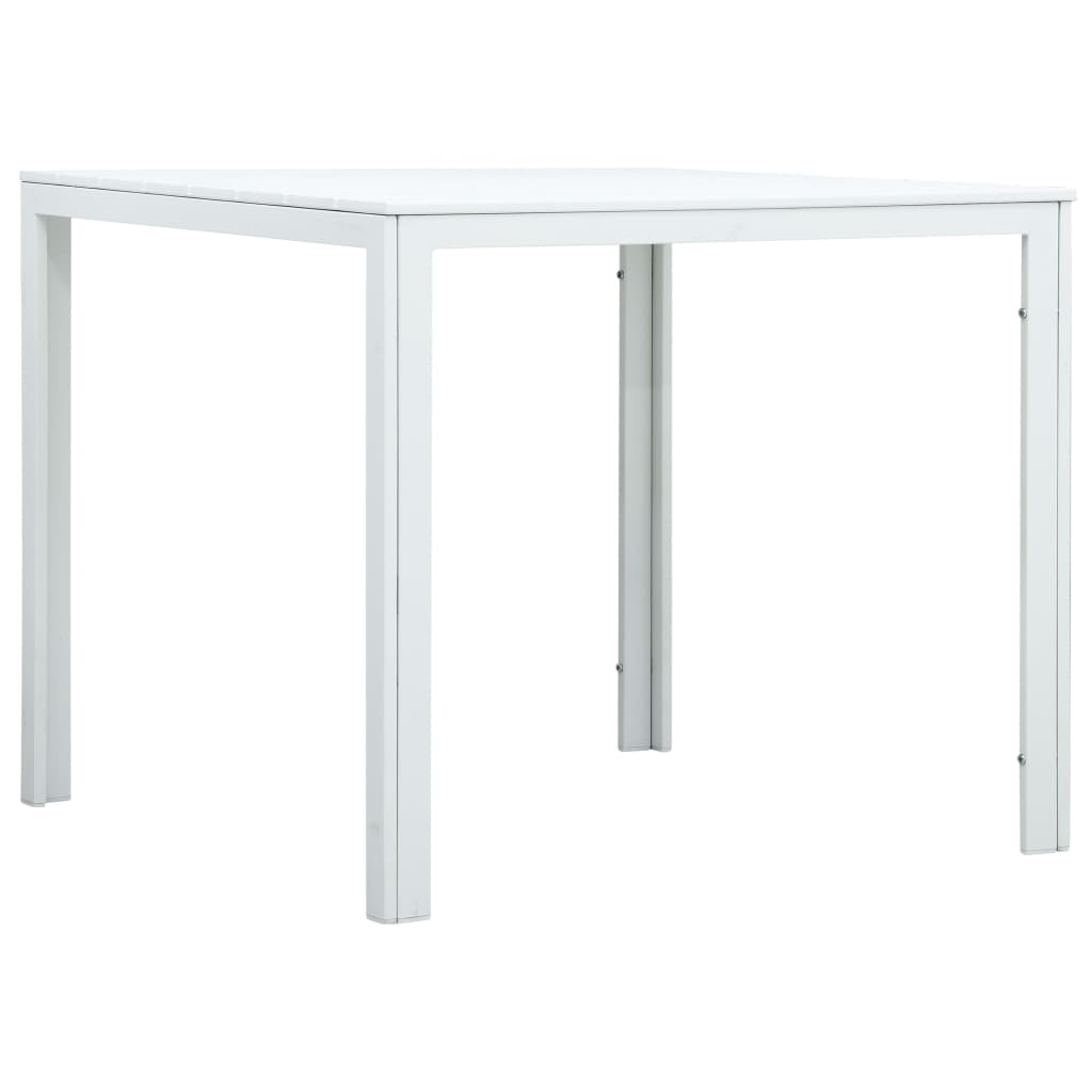 Vetonek Mesa de centro de HDPE con aspecto de madera blanco 78x78x74 cm