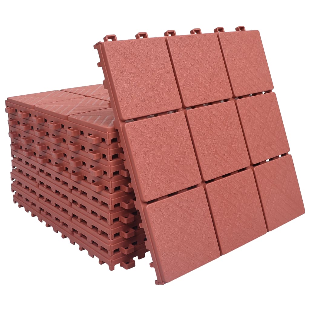 Terrace tiles 10 pcs red plastic 30.5x30.5 cm v3768 Vetonek