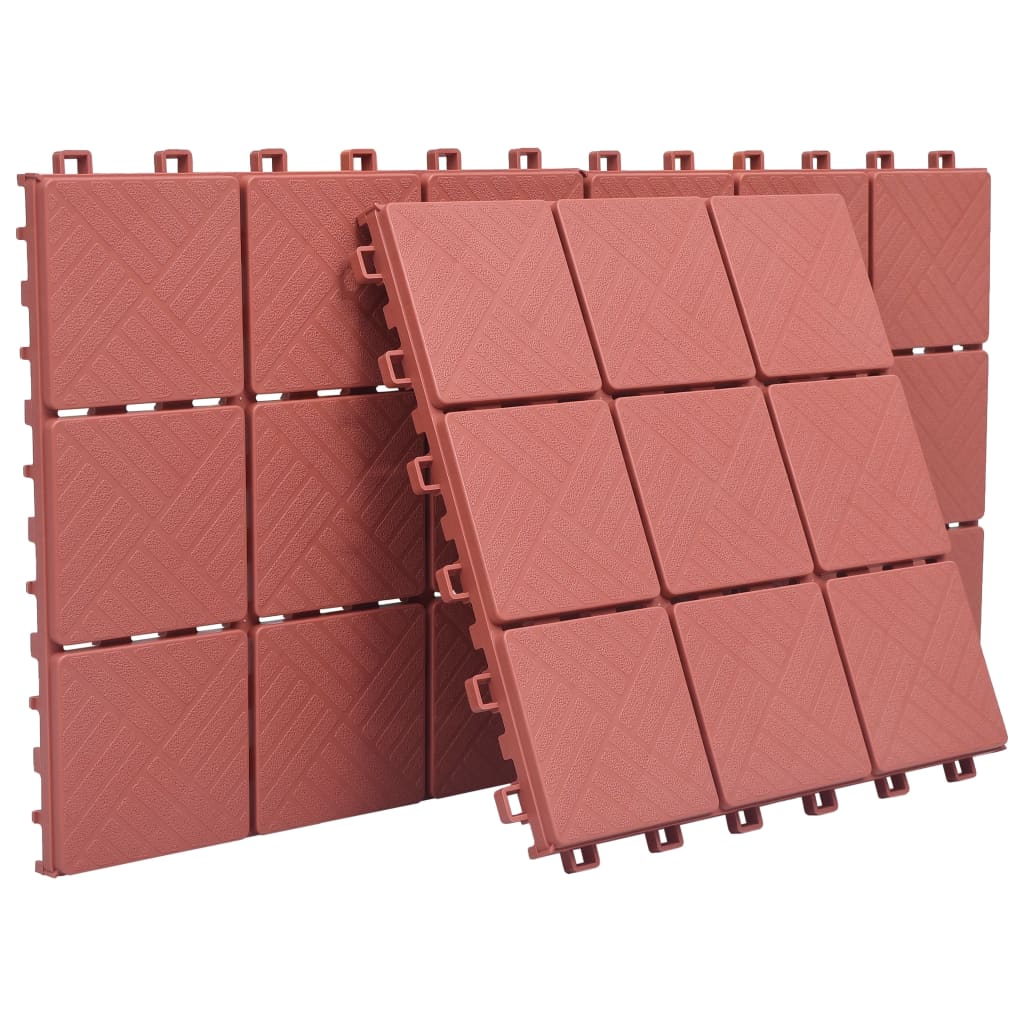 Terrace tiles 10 pcs red plastic 30.5x30.5 cm v3768 - Vetonek