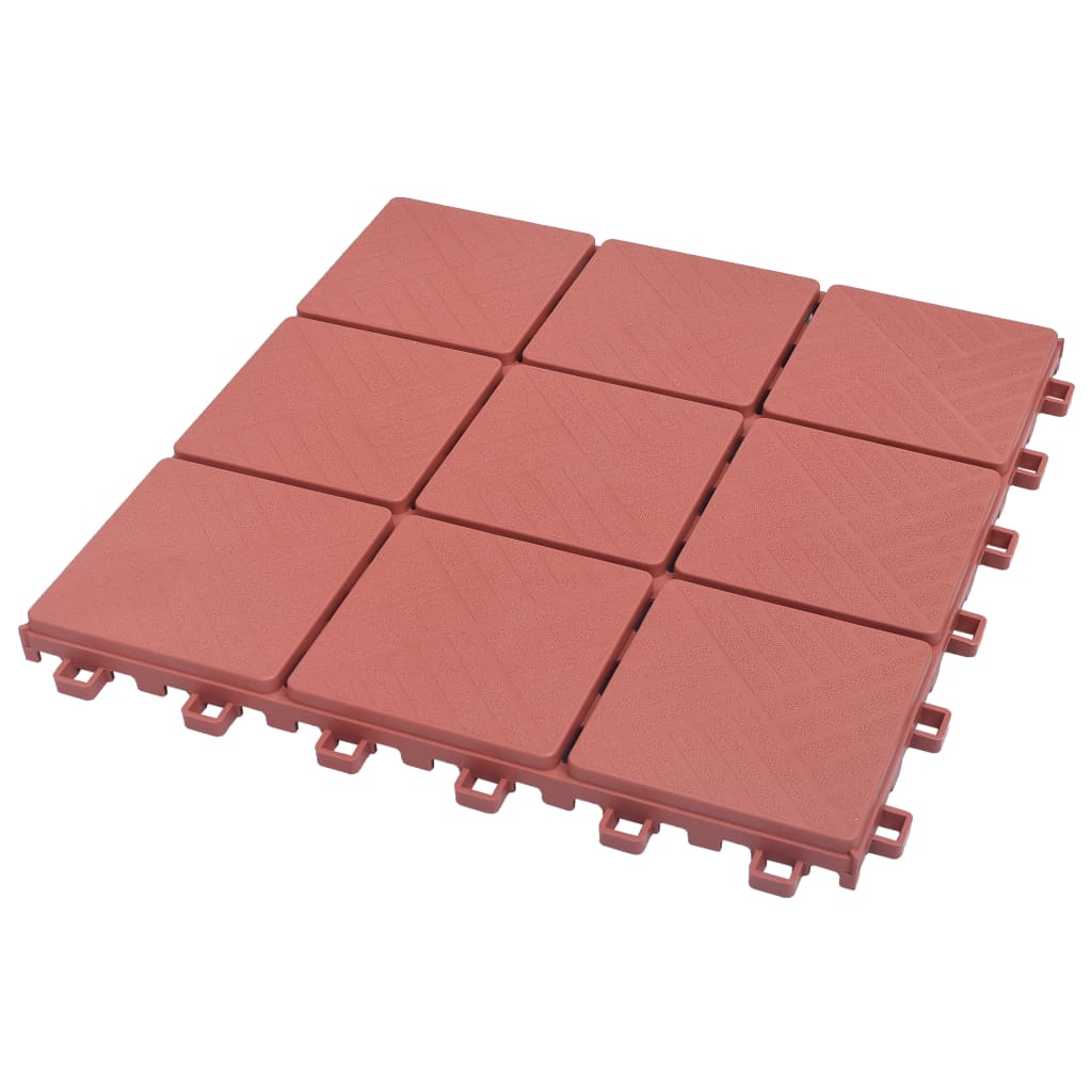 Terrace tiles 10 pcs red plastic 30.5x30.5 cm v3768 - Vetonek