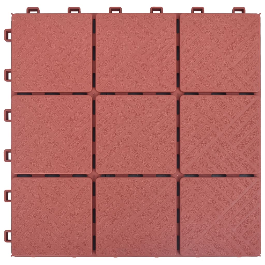 Terrace tiles 10 pcs red plastic 30.5x30.5 cm v3768 - Vetonek