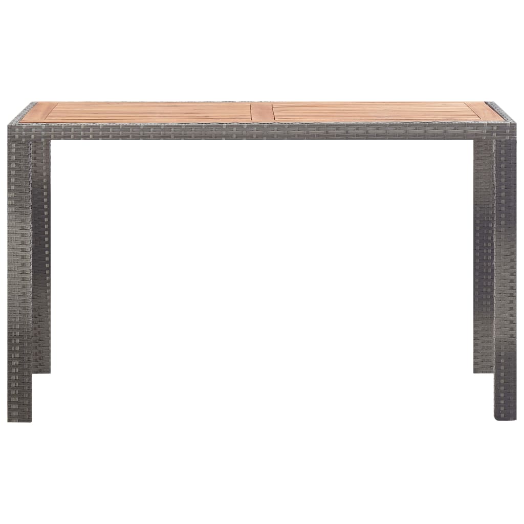 Set comedor jardín 5 pzas ratán sintético y madera acacia gris vidaXL