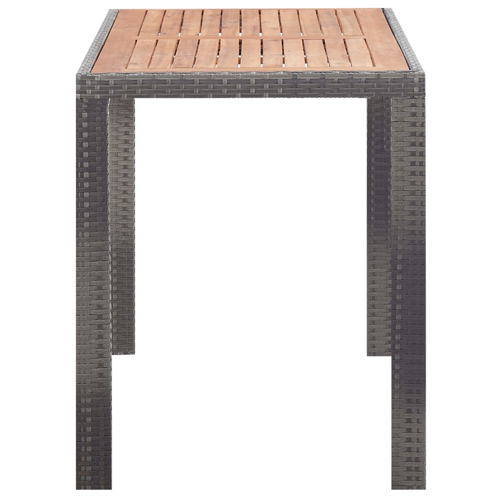 Set comedor jardín 5 pzas ratán sintético y madera acacia gris vidaXL