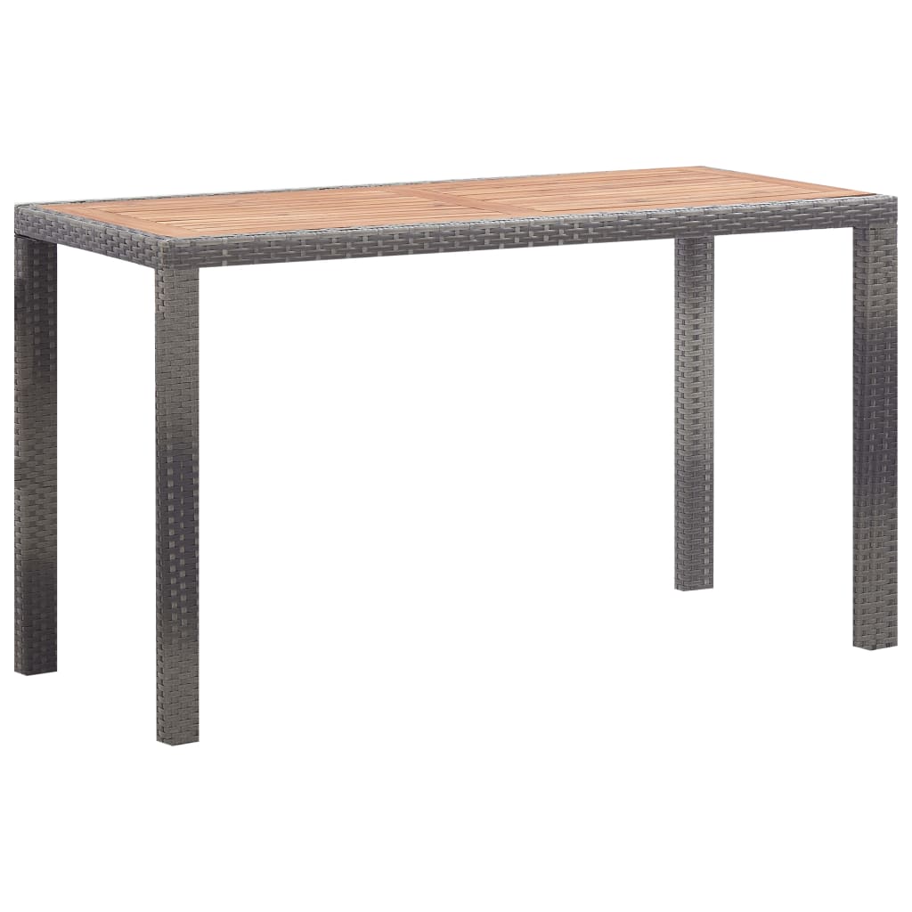 Set comedor jardín 5 pzas ratán sintético y madera acacia gris vidaXL