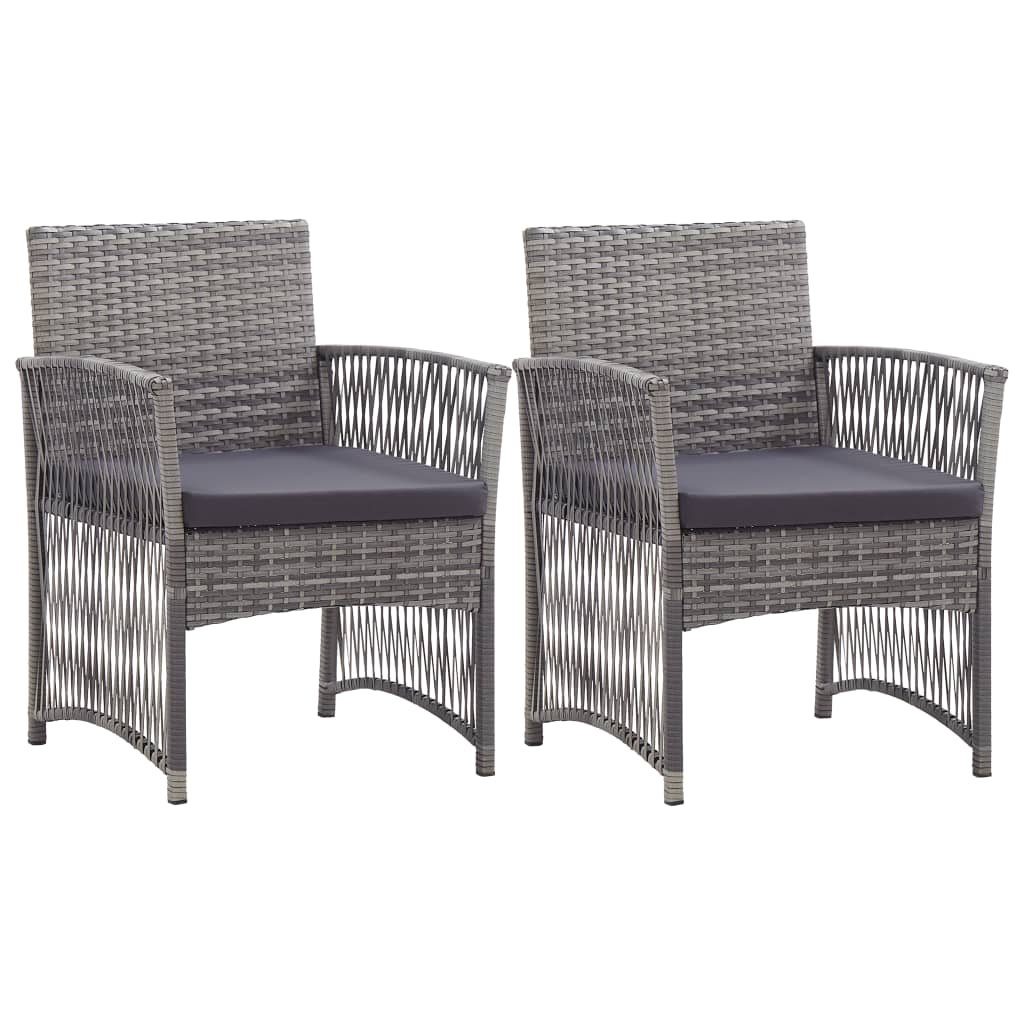 Poltronas de jardim com almofadas 2 peças de rattan sintético antracite v5274 Vetonek
