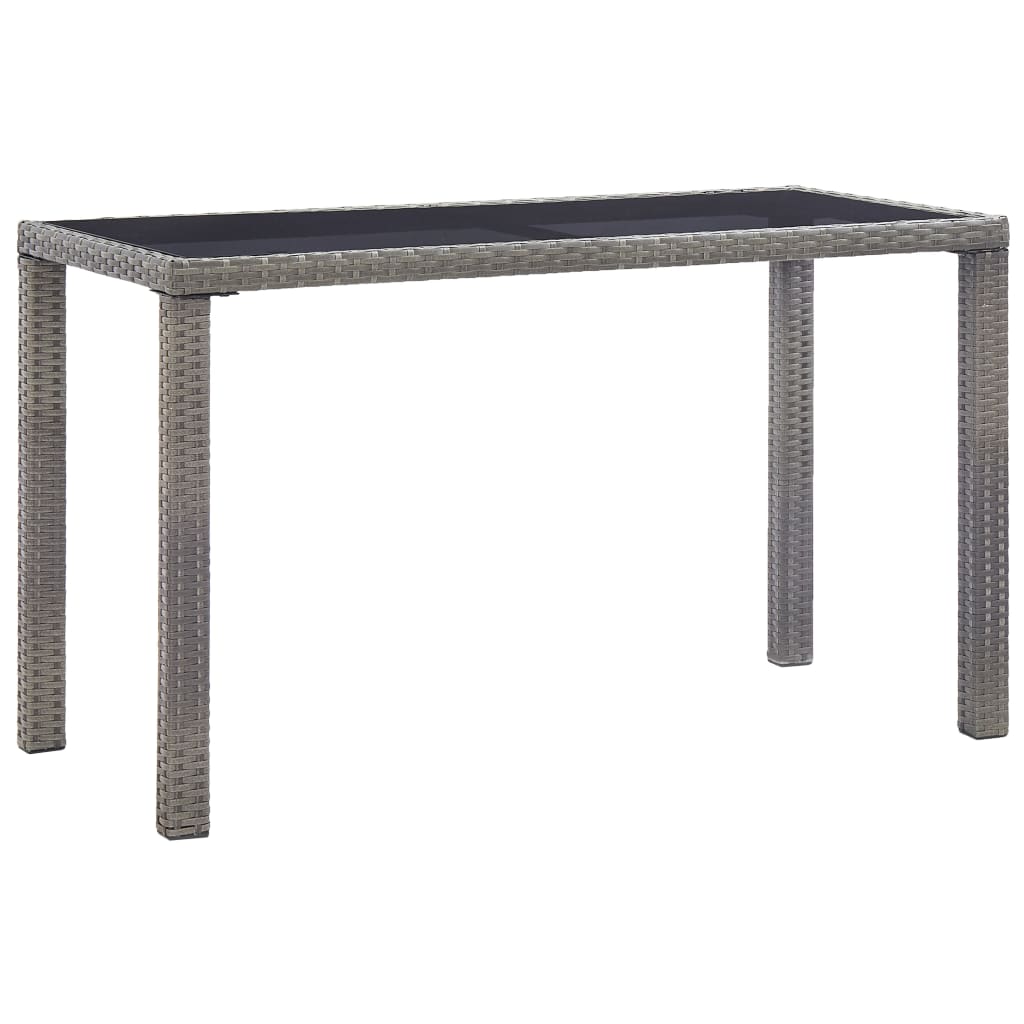 Vetonek Mesa de jardín de ratán sintético gris antracita 123x60x74 cm