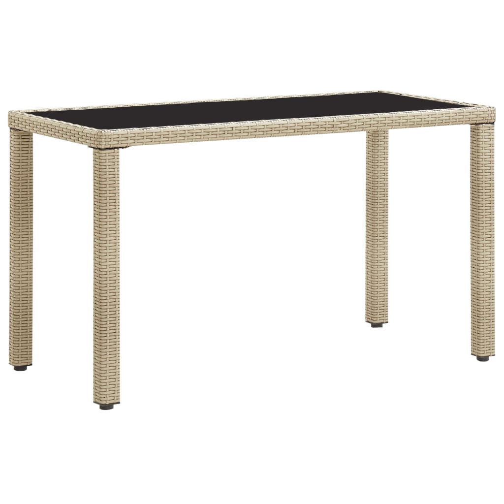 Vetonek Mesa de jardín de ratán sintético beige 123x60x74 cm