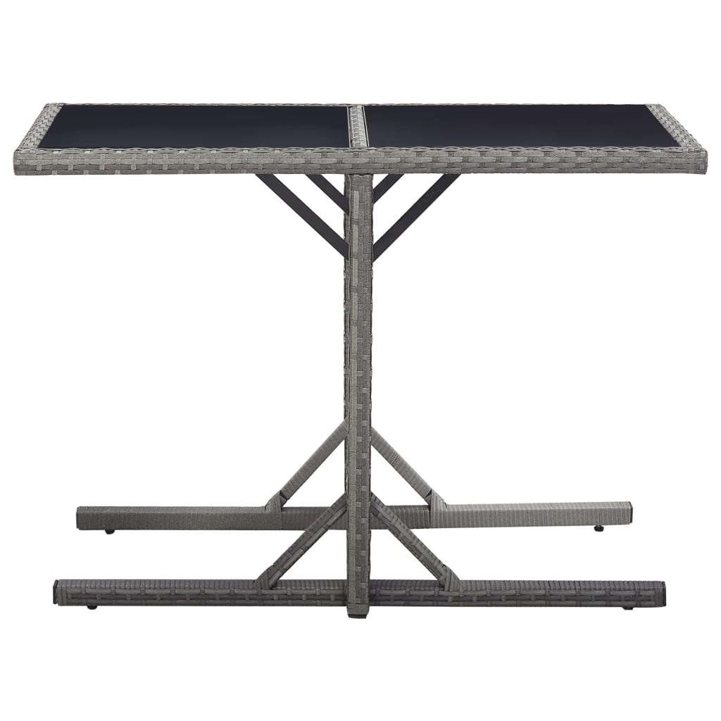 Mesa de jardim e rack sintético antracite 110x53x72 cm