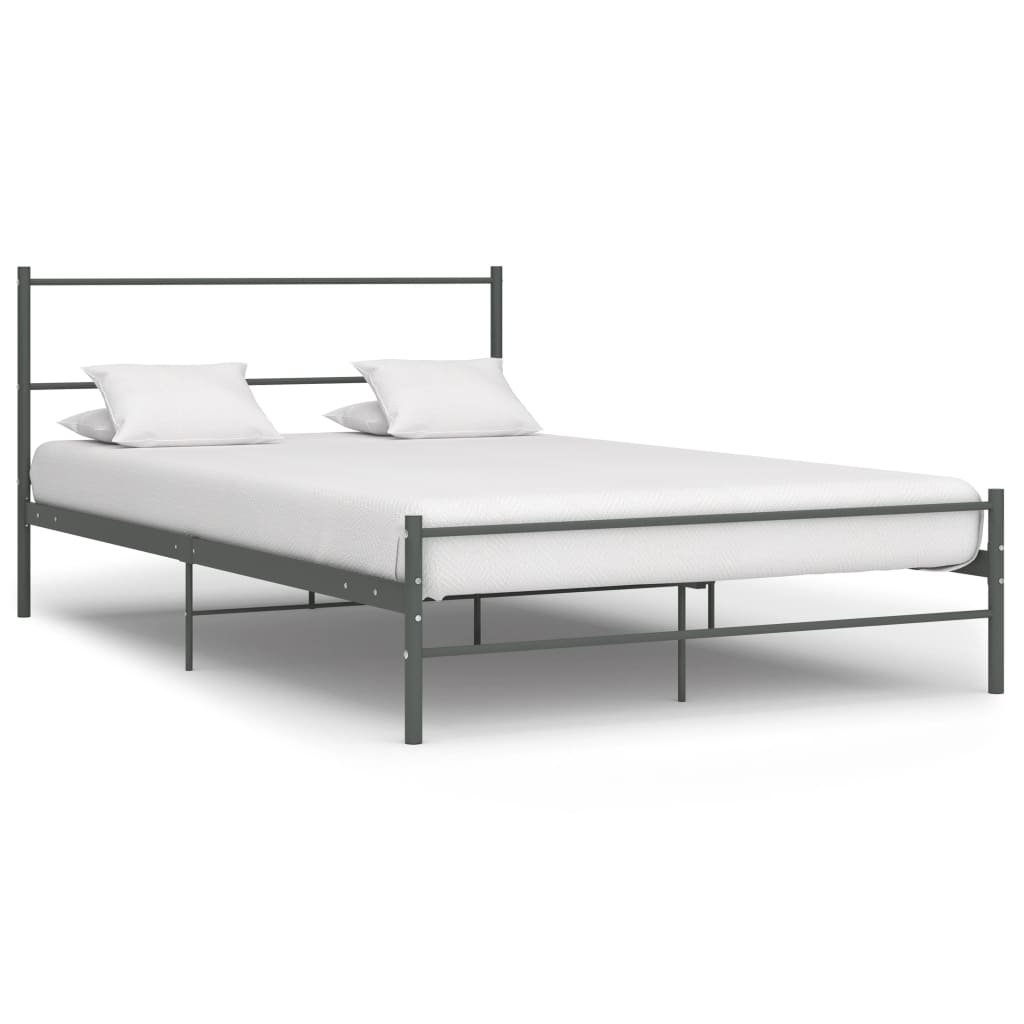 Vetonek Estructura de cama sin colchón metal gris 120x200 cm