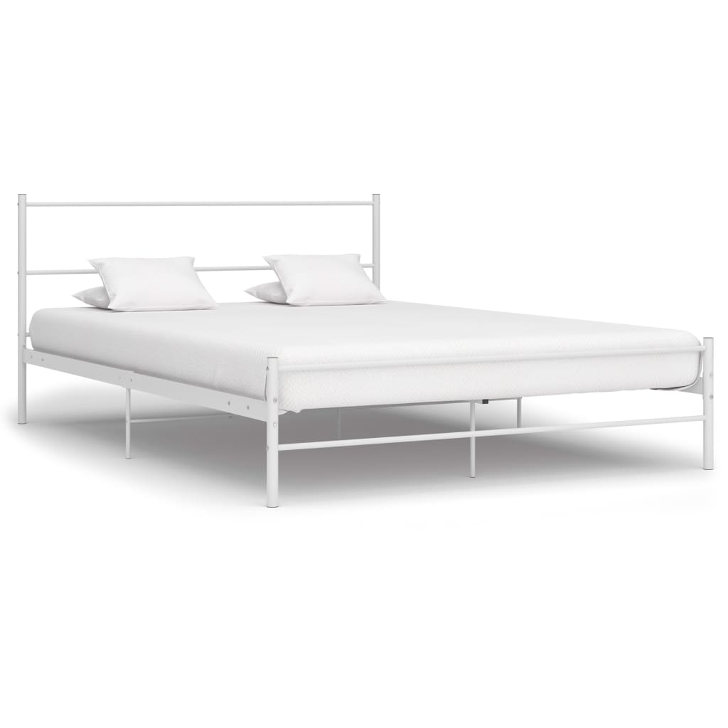 Vetonek Estructura de cama sin colchón metal blanco 120x200 cm