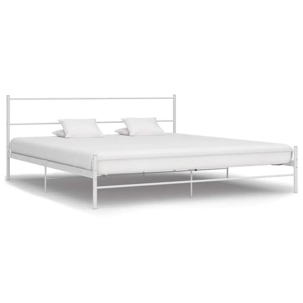 Vetonek Estructura cama sin colchón con cabecero metal blanco 160x200cm