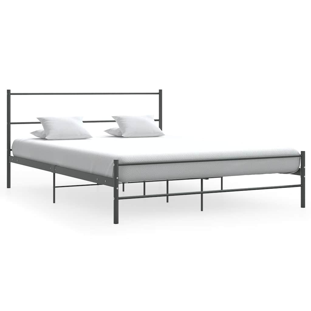 Vetonek Estructura de cama sin colchón metal gris 140x200 cm