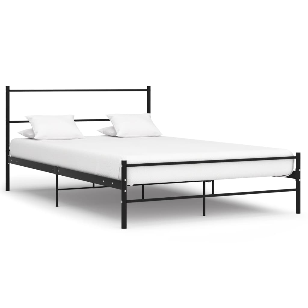 Vetonek Estructura cama con cabecero sin colchón metal negro 160x200 cm