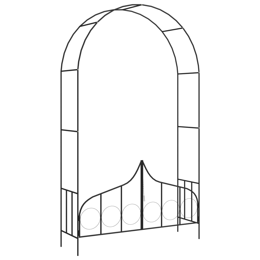 Vetonek Arco de jardín con puerta hierro negro 138x40x238 cm 