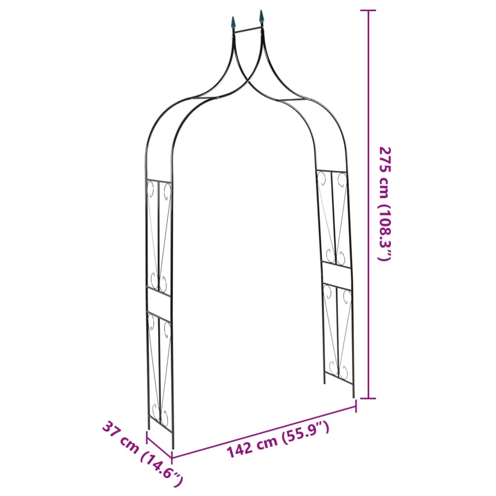 Jardin de jardin foncé 120x38x258 cm