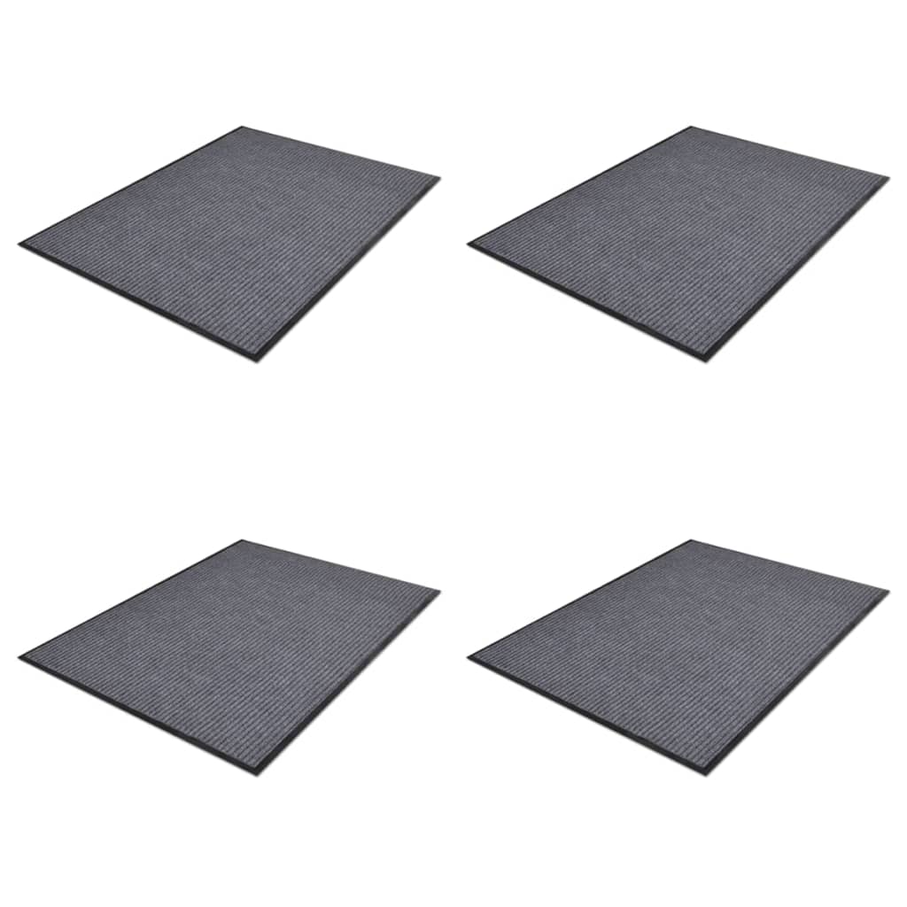 Vetonek Felpudos de PVC 4 unidades gris 90x60 cm  