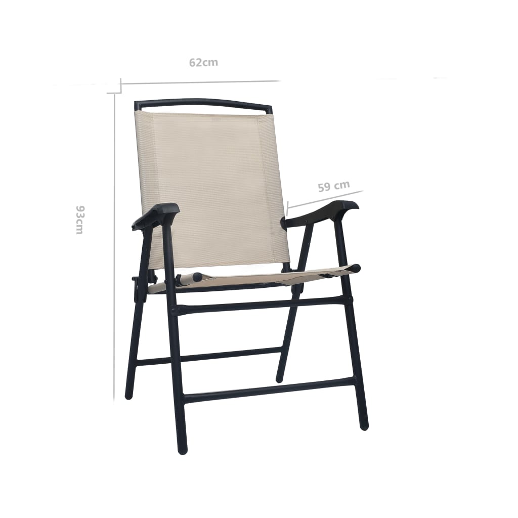 Garden folding chairs 2 textilene cream units