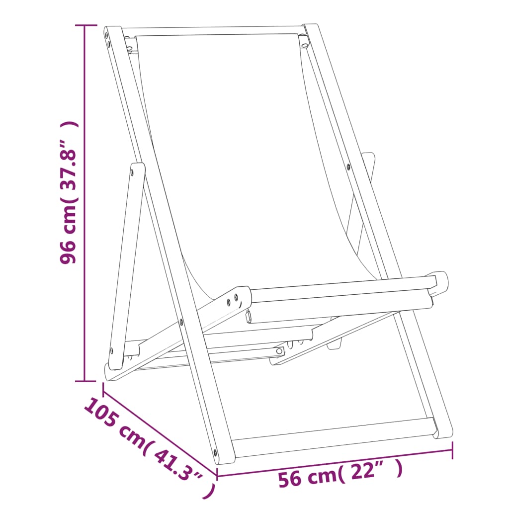 Silla de playa plegable madera maciza de teca verde vidaXL