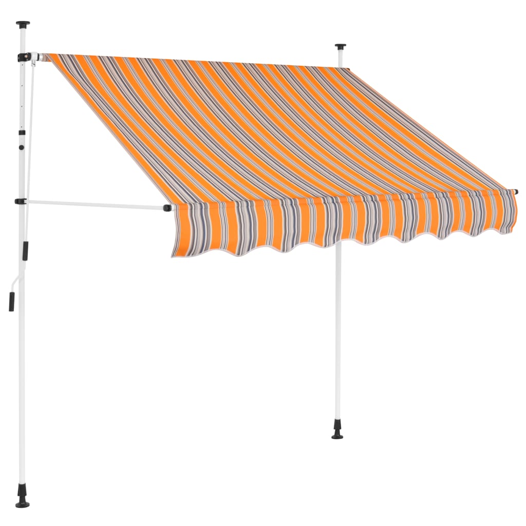 Vetonek Toldo manual retráctil amarillo y azul a rayas 100 cm