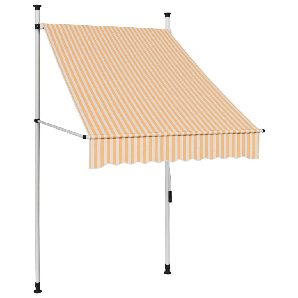 Vetonek Toldo manual retráctil 100 cm naranja y blanco a rayas