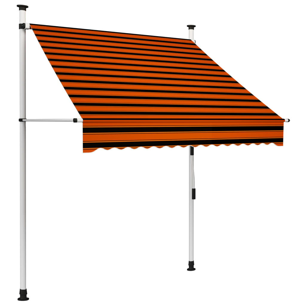 Vetonek Toldo manual retráctil naranja y marrón 150 cm