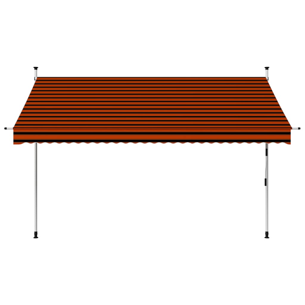 Toldo manual retráctil naranja y marrón 300 cm vidaXL