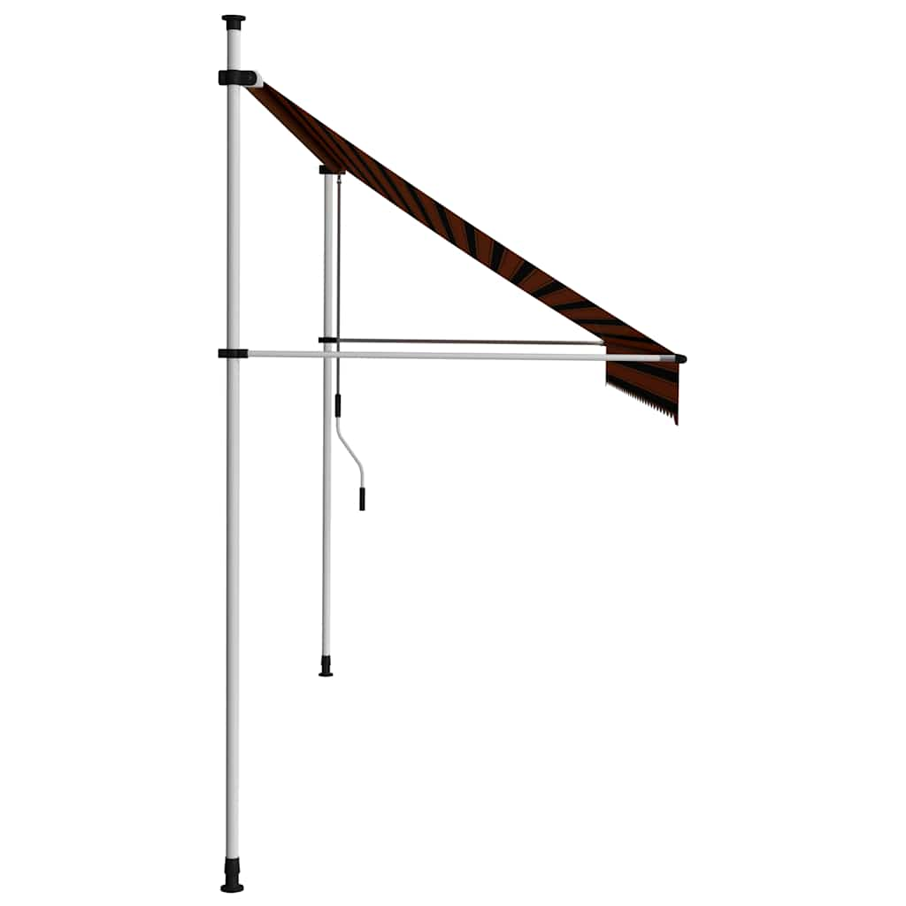 Toldo manual retráctil naranja y marrón 300 cm vidaXL