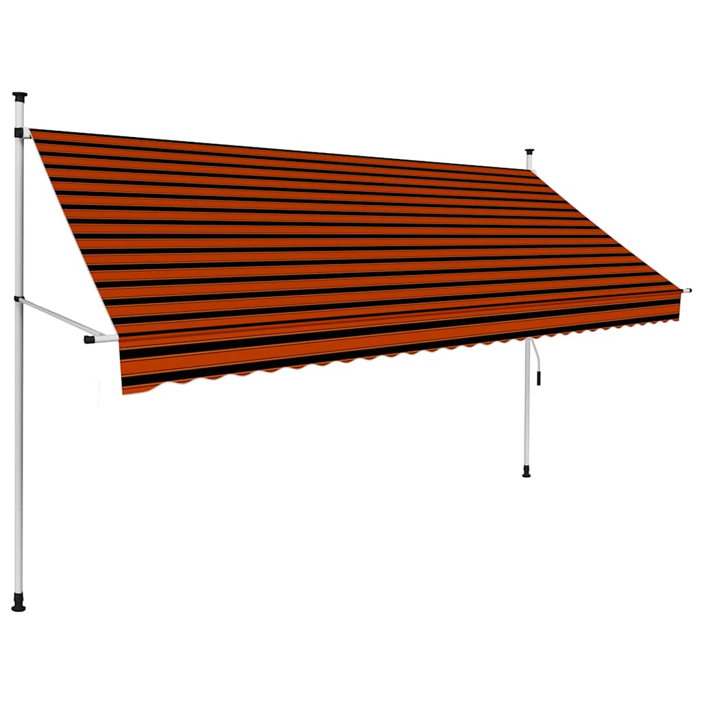 Vetonek Toldo manual retráctil naranja y marrón 300 cm