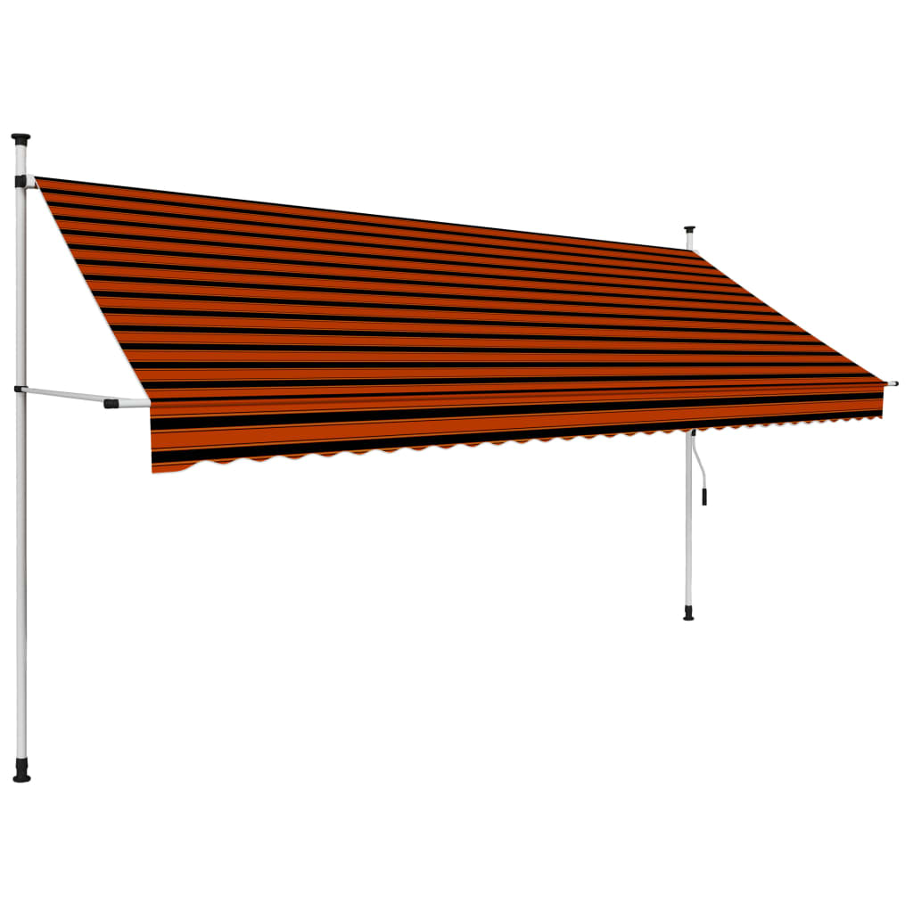 Vetonek Toldo manual retráctil naranja y marrón 350 cm