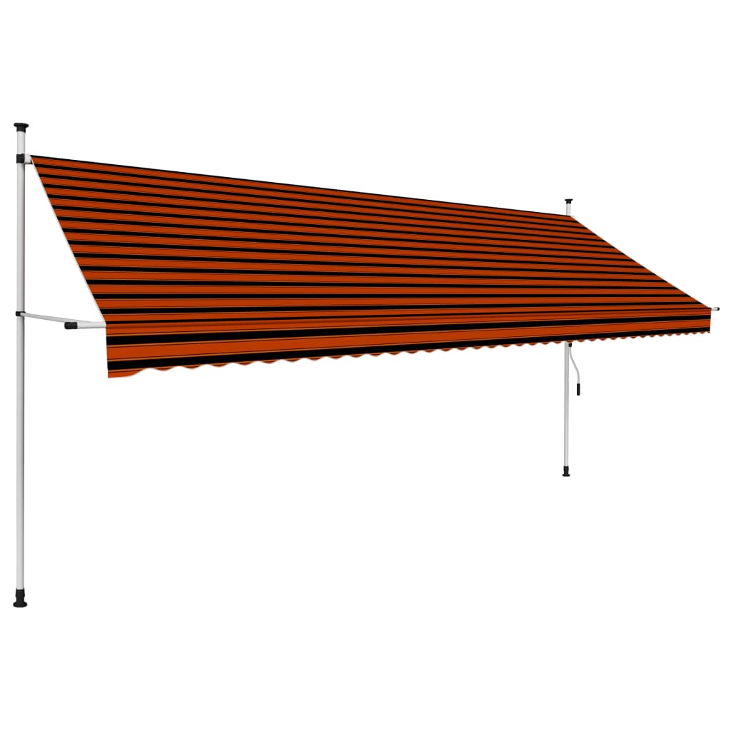 Vetonek Toldo manual retráctil naranja y marrón 400 cm