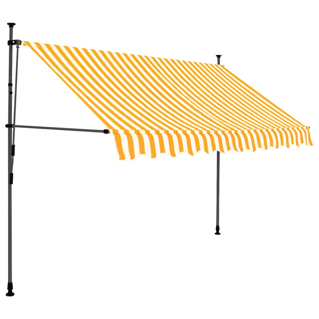 Toldo manual retráctil con LED blanco y naranja 300 cm vidaXL