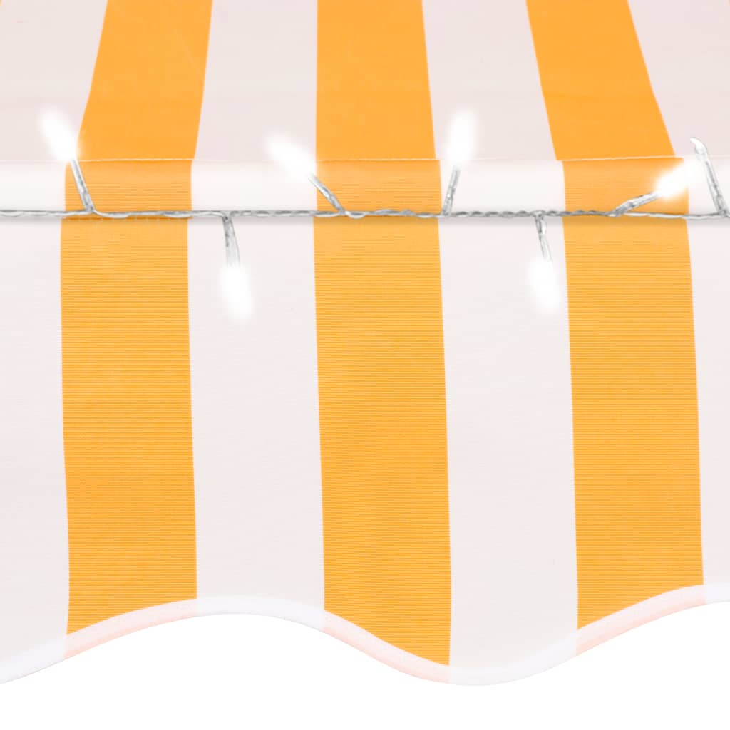 Toldo manual retráctil con LED blanco y naranja 300 cm vidaXL