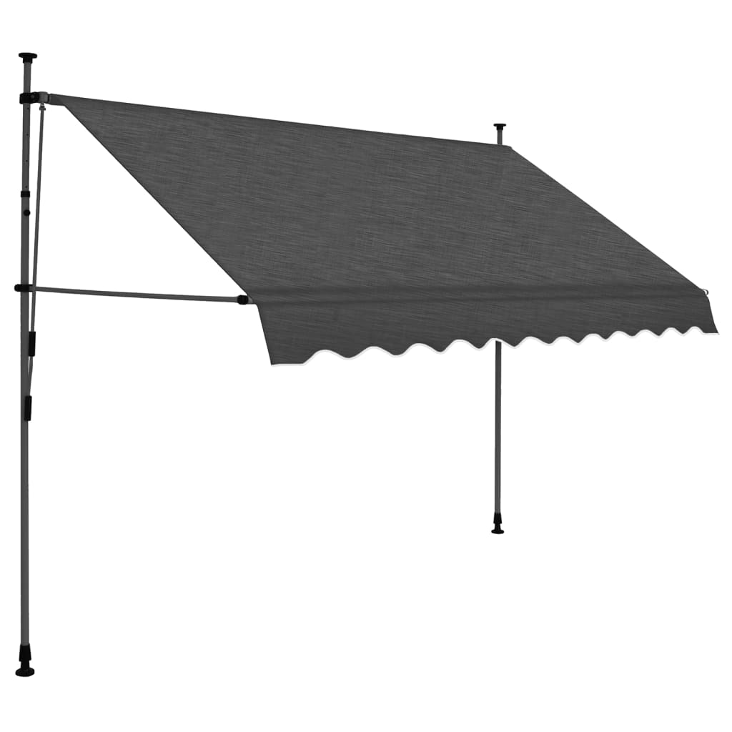 Toldo manual retráctil con LED gris antracita 250 cm vidaXL