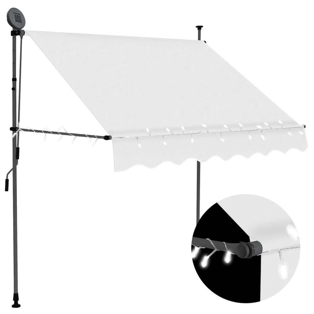 Vetonek Toldo manual retráctil con LED crema 100 cm