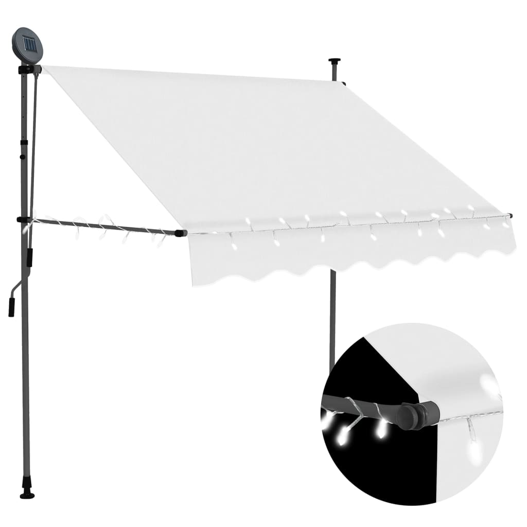 Vetonek Toldo manual retráctil con LED crema 150 cm