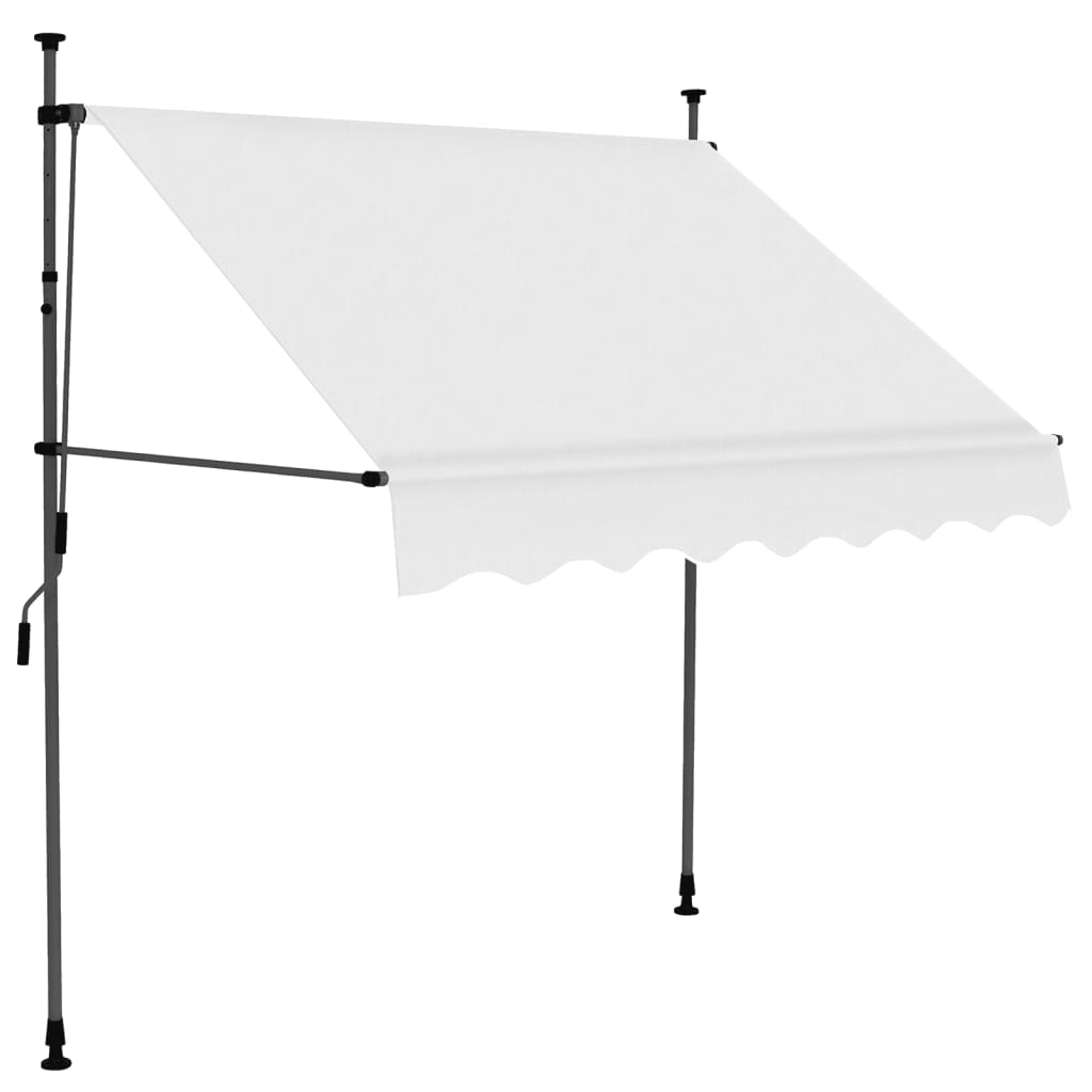 Toldo manual retráctil con LED crema 200 cm vidaXL